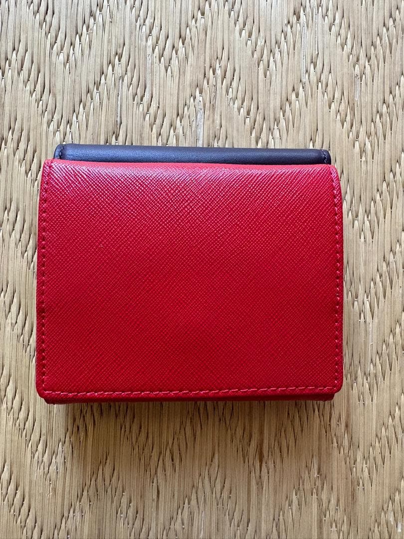 【未使用】PaulSmith ポールスミス　レザー三つ折り財布　ボルドー×レッド