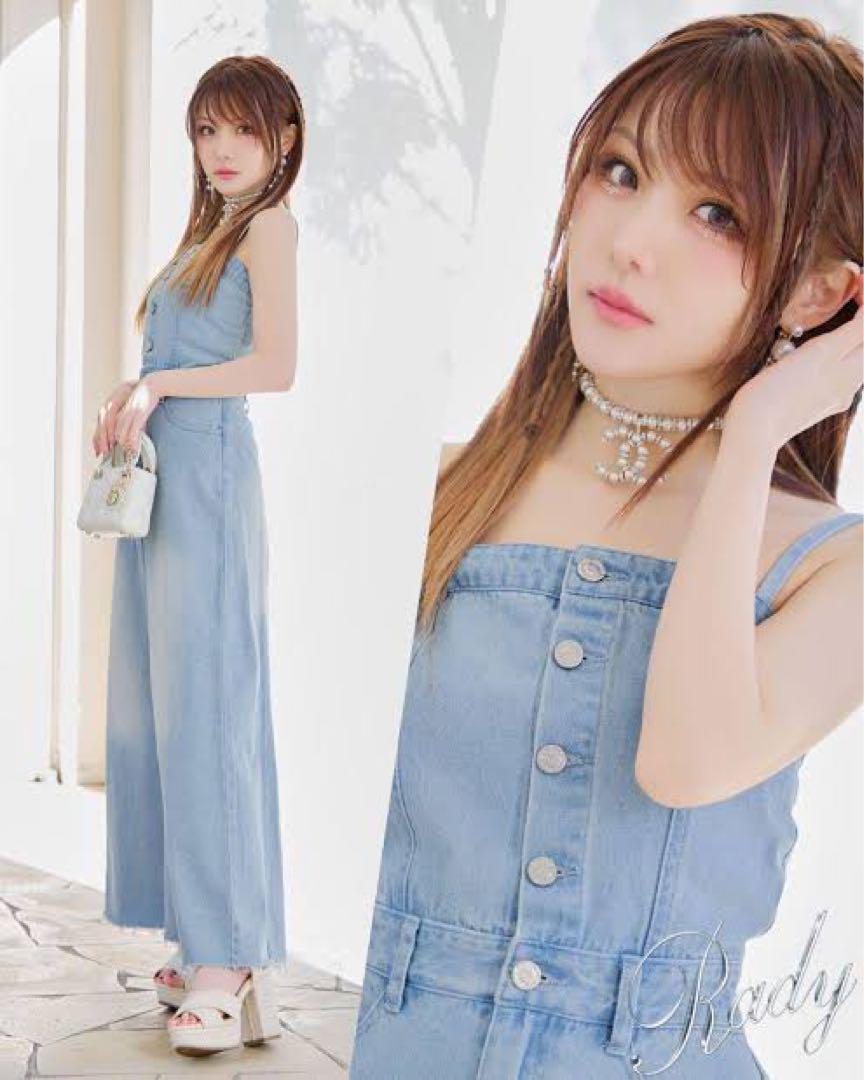 デニムロングワンピース Rady rady Mサイズ ライトブルー