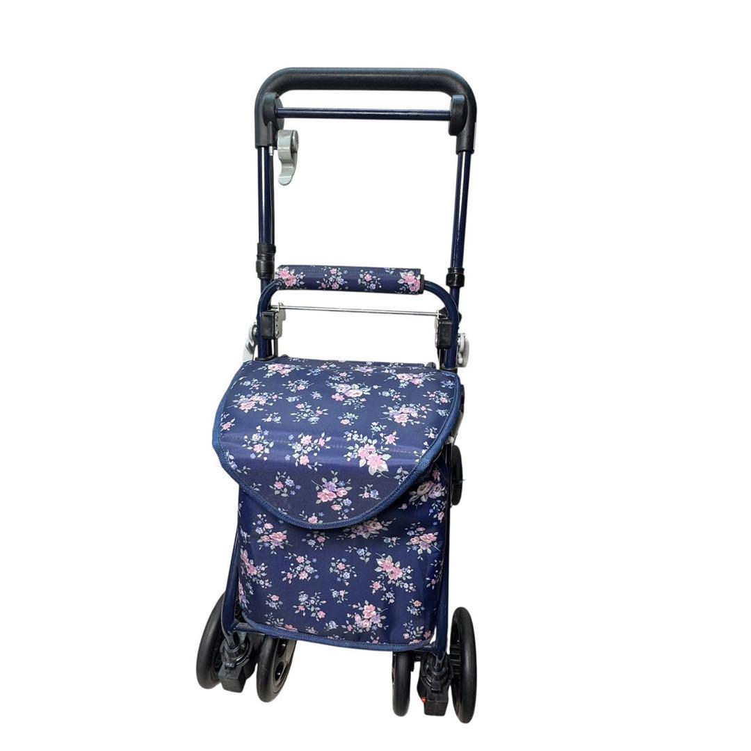 マキテック　かご乗せ シルバーカー マキテック かご乗せシルバーカー 花柄 歩行補助 前輪4輪 介護