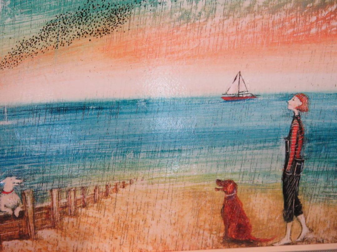 絵　軽量絵画★ゲルアートフレーム・ジョー ラム「オールド ドッグ イン」風景・海 絵 軽量絵画☆ゲルアートフレーム・ジョー ラム「オールド