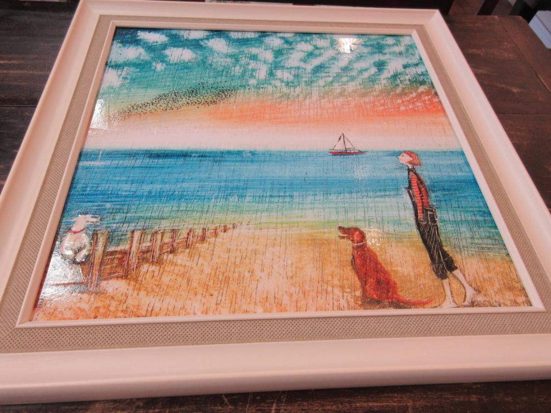 アンティーク絵画 1920年 イギリス シェパード アンティーク絵画 1920年 イギリス シェパード