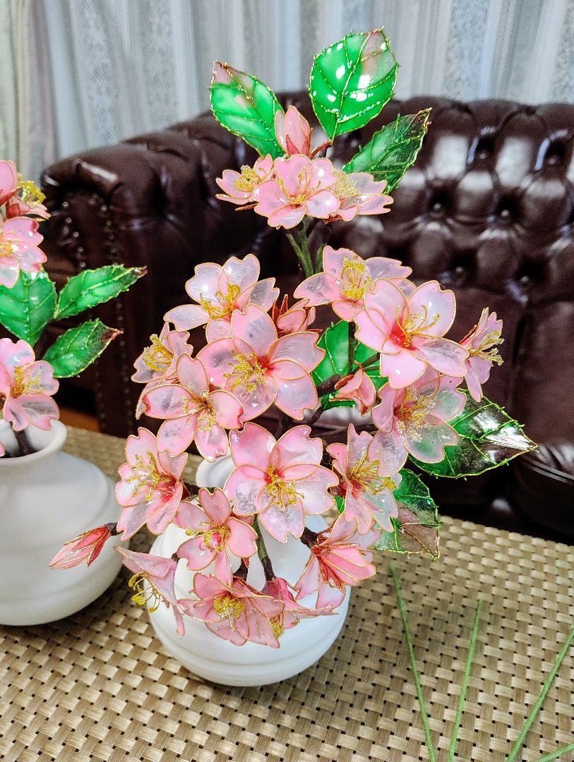 うさうさアメリカンフラワー　花瓶付き桜
