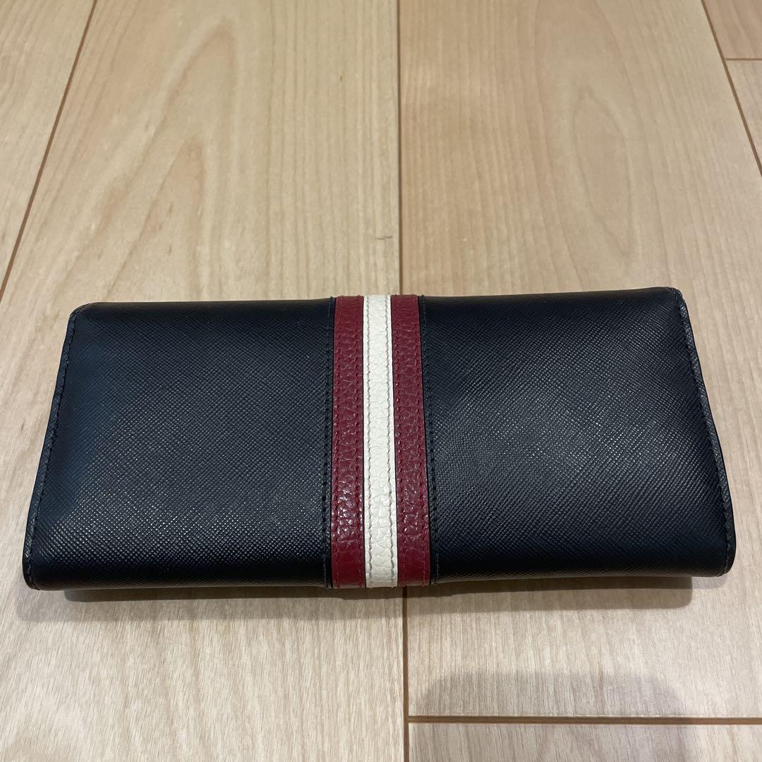 【ハルタカ】BALLY ブラック 長財布 ストライプ
