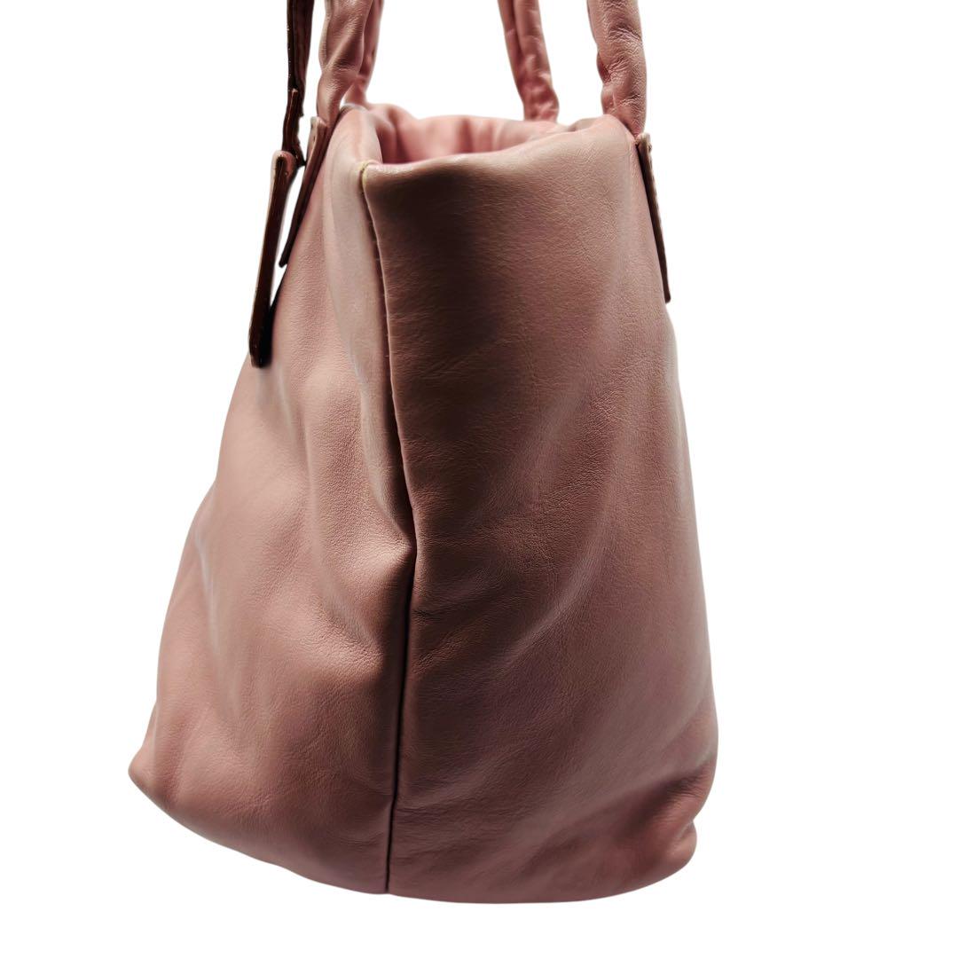 FURLA フルラ トートバッグ 肩掛け F ロゴ チャーム レザー ピンク