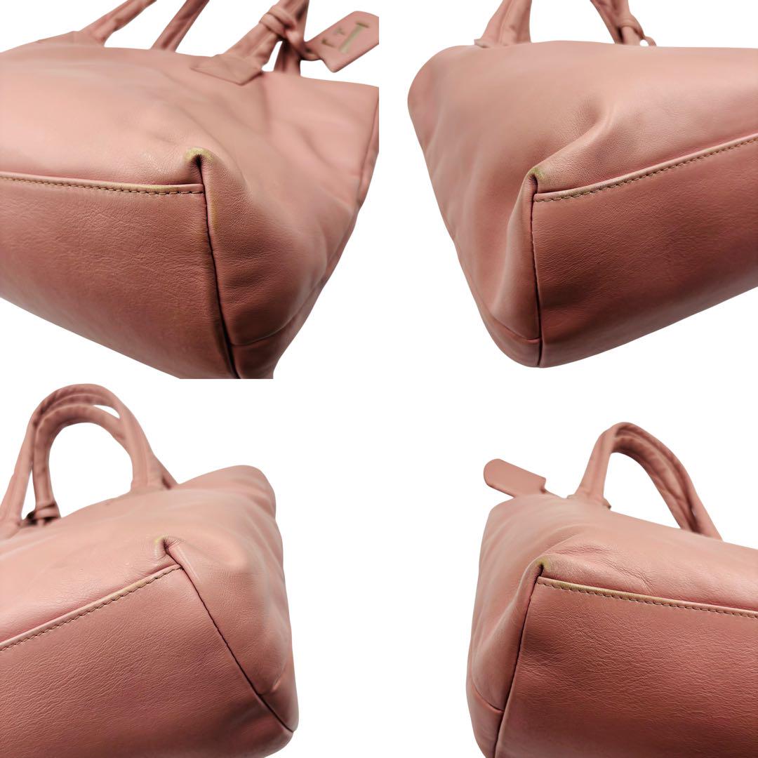 FURLA フルラ トートバッグ 肩掛け F ロゴ チャーム レザー ピンク