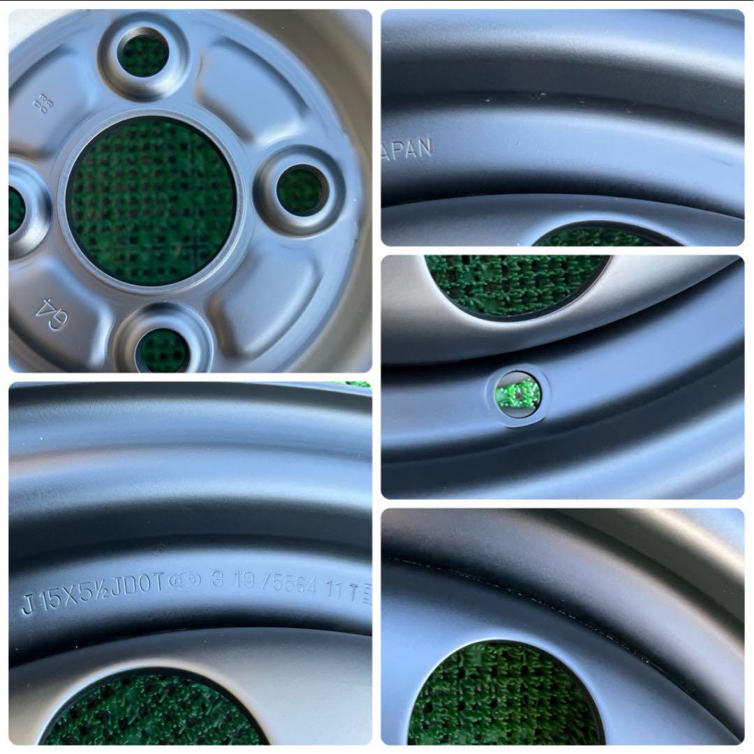 j08480トヨタ 15インチ純正スチールホイール マットブラック塗装2本