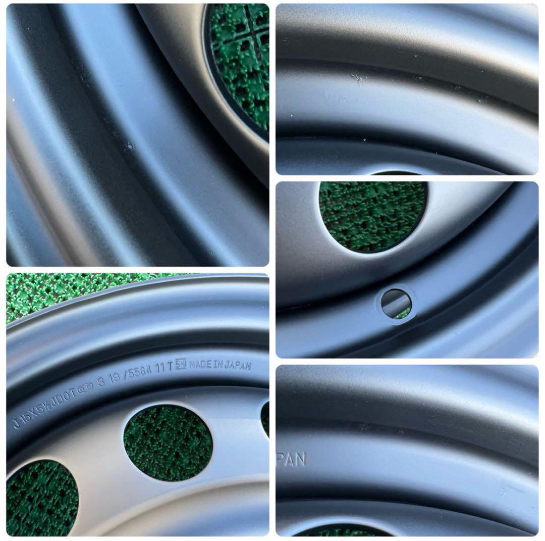 j08480トヨタ 15インチ純正スチールホイール マットブラック塗装2本