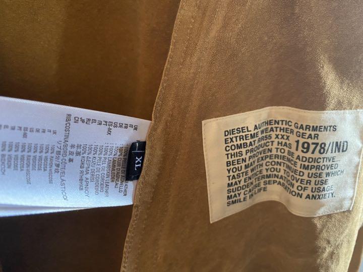 値下げ XL キャメル ブラウン 4N3st-m32871015848 新品 DIESEL レザージャケット 好評爆買い