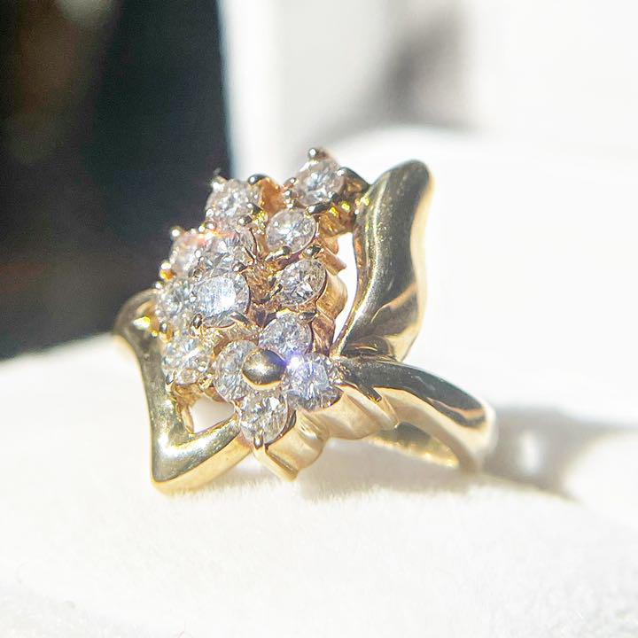 【鑑別付き 未使用】K18 ダイヤモンド 1ct リング 鑑別付き 1カラット