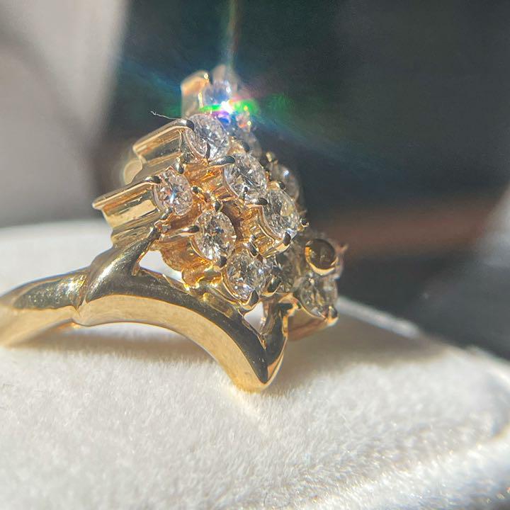 【鑑別付き 未使用】K18 ダイヤモンド 1ct リング 鑑別付き 1カラット