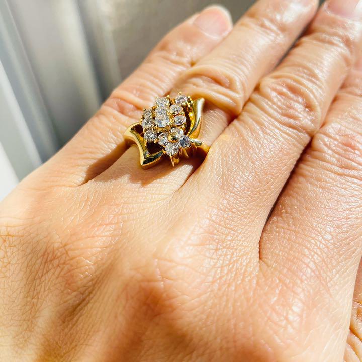 【鑑別付き 未使用】K18 ダイヤモンド 1ct リング 鑑別付き 1カラット