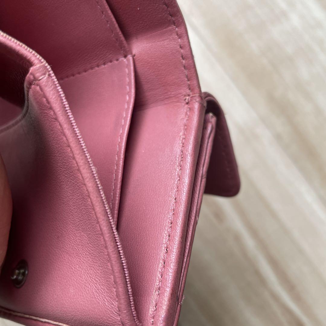 CHANEL マトラッセ 三つ折り財布 ピンク