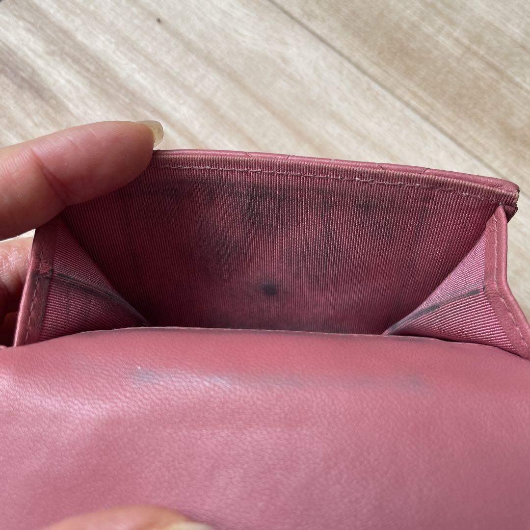 CHANEL マトラッセ 三つ折り財布 ピンク