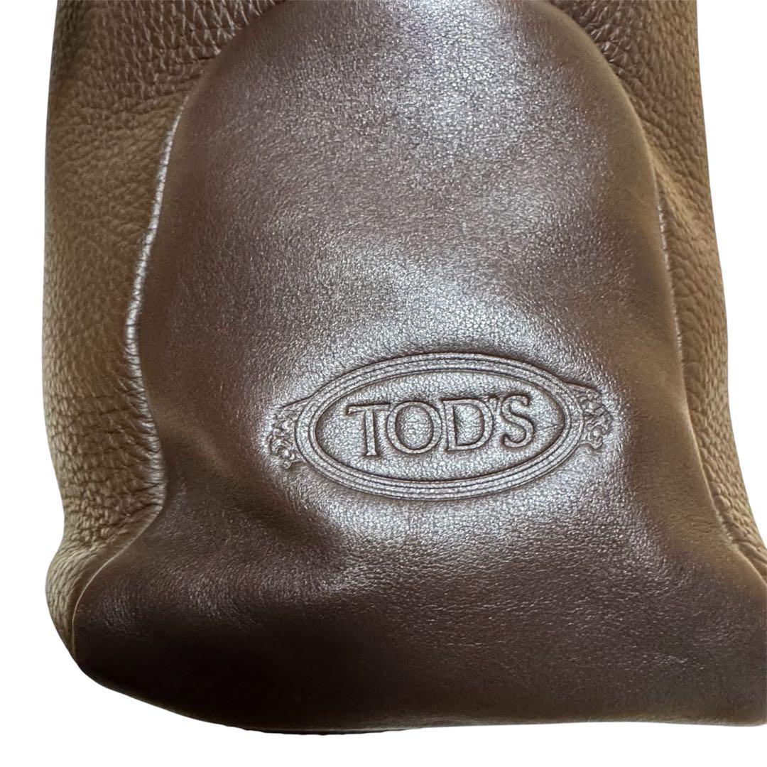 TOD’S トッズ 2way トートバッグ エンボスレザー ロゴ 袋付