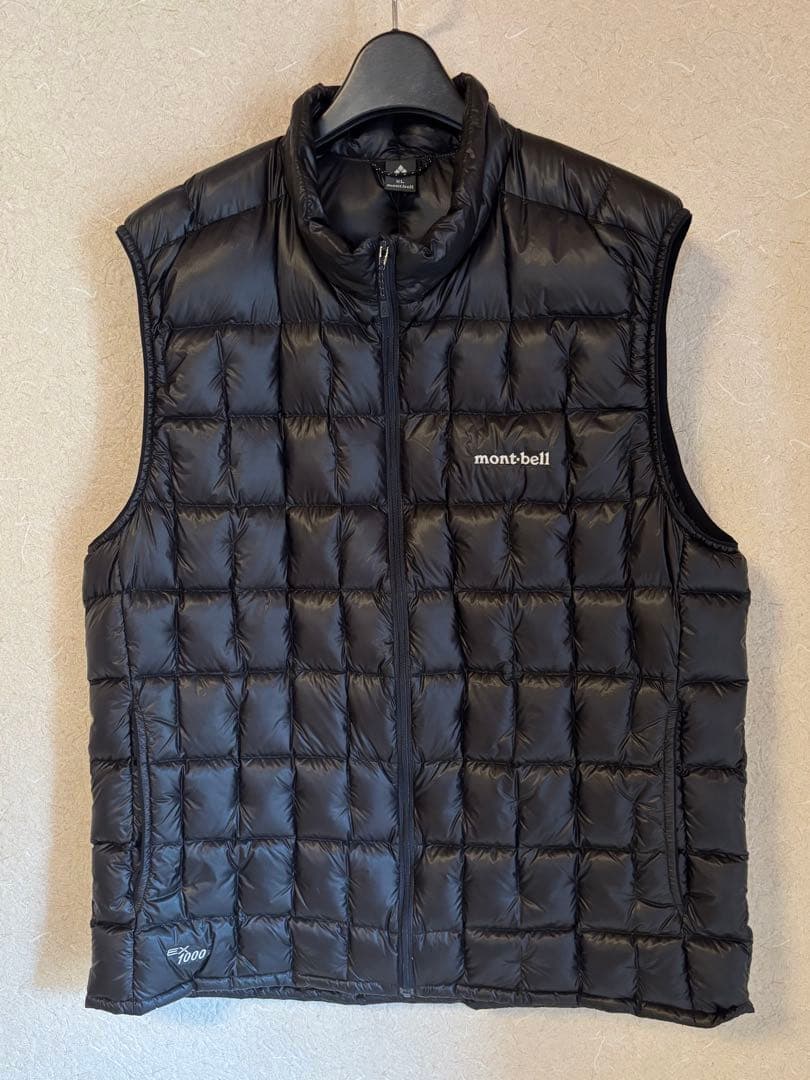 mont-bell ブラックのプラズマ1000ダウンベストXL LL montbell