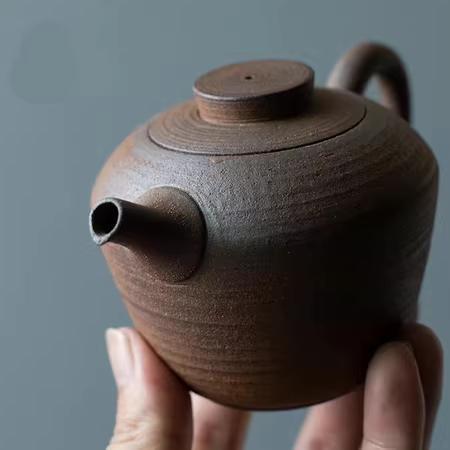 手作り ブラウン 陶器 急須