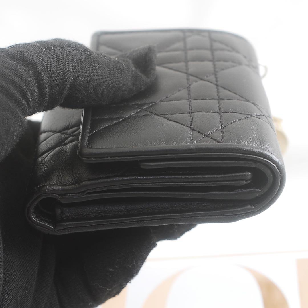ディオール＊Lady Dior＊ロータスウォレット＊ブラック＊財布＊三つ折り