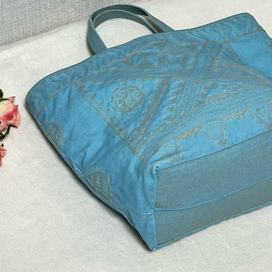 【美中古品】ISSEY MIYAKE《Tamasha》 ミニトート ターコイズ