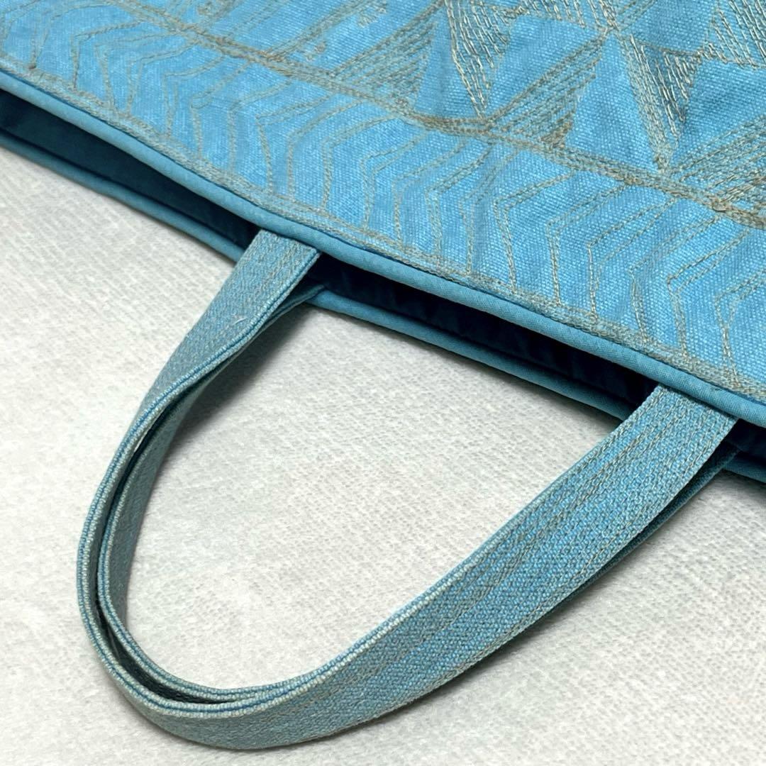 【美中古品】ISSEY MIYAKE《Tamasha》 ミニトート ターコイズ
