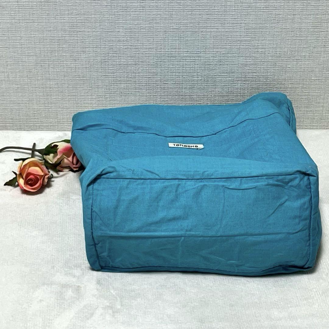 【美中古品】ISSEY MIYAKE《Tamasha》 ミニトート ターコイズ