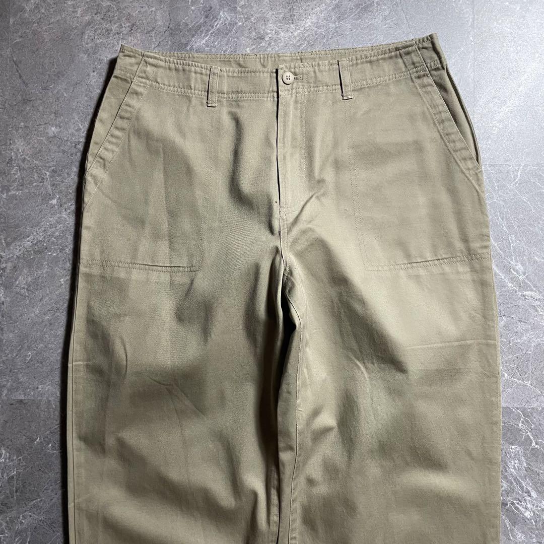 unknown〈ワイドチノパンツ コットン ベージュ ルーズ ライトオンス〉