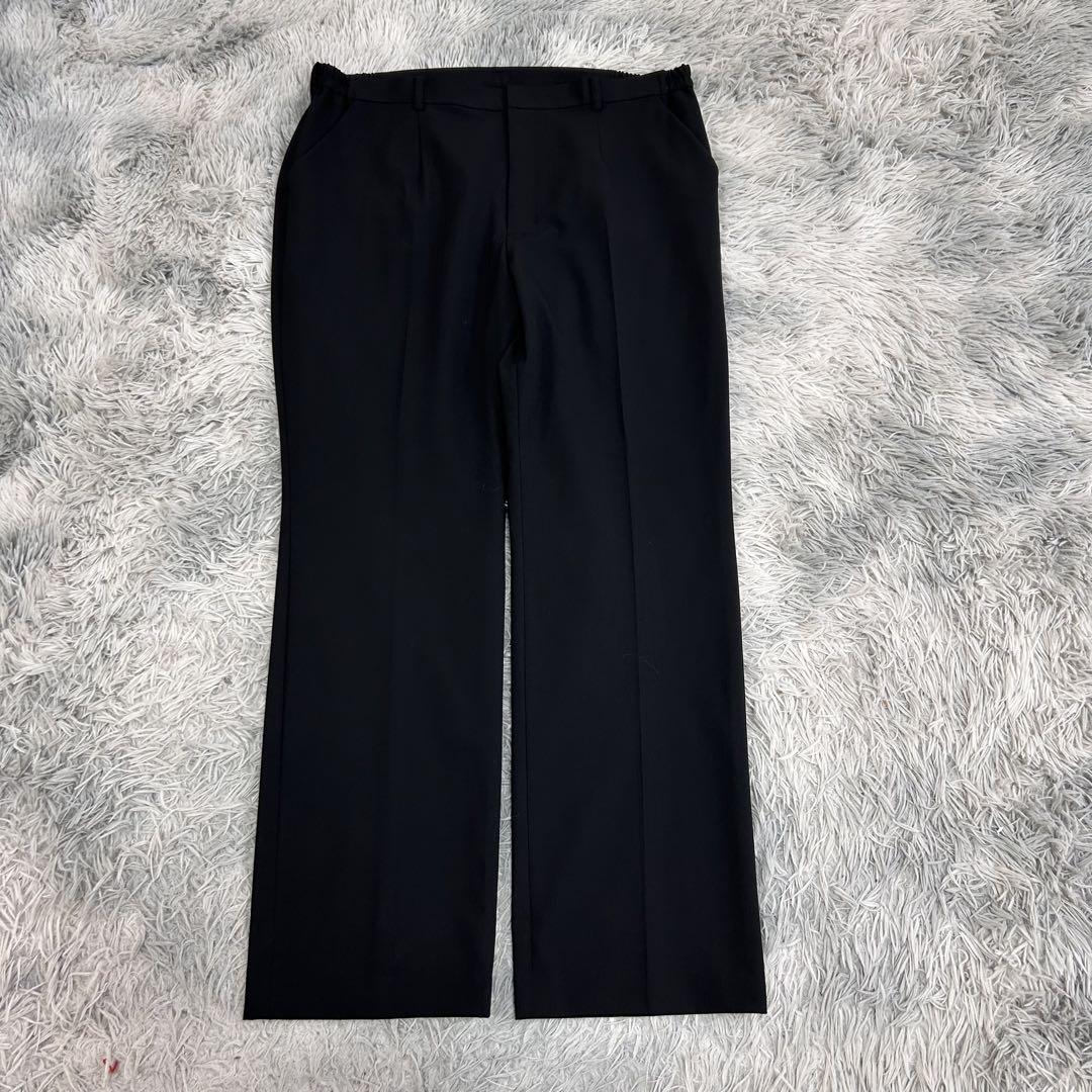 m6733【美品 SOFFICE】3L パンツスーツ上下 洗濯可 ストレッチ 黒