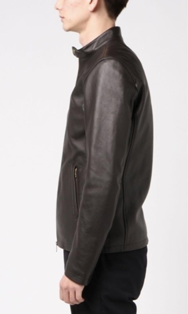 SHIPS JET BLUEシープレザーシングルライダースジャケット M SHIPS JET BLUEシープレザーシングルライダースジャケット M