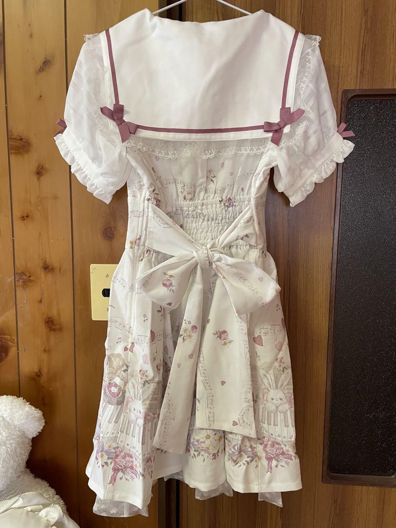 【新品タグ付き】LIZLISA melody bunny柄ワンピース　ホワイト