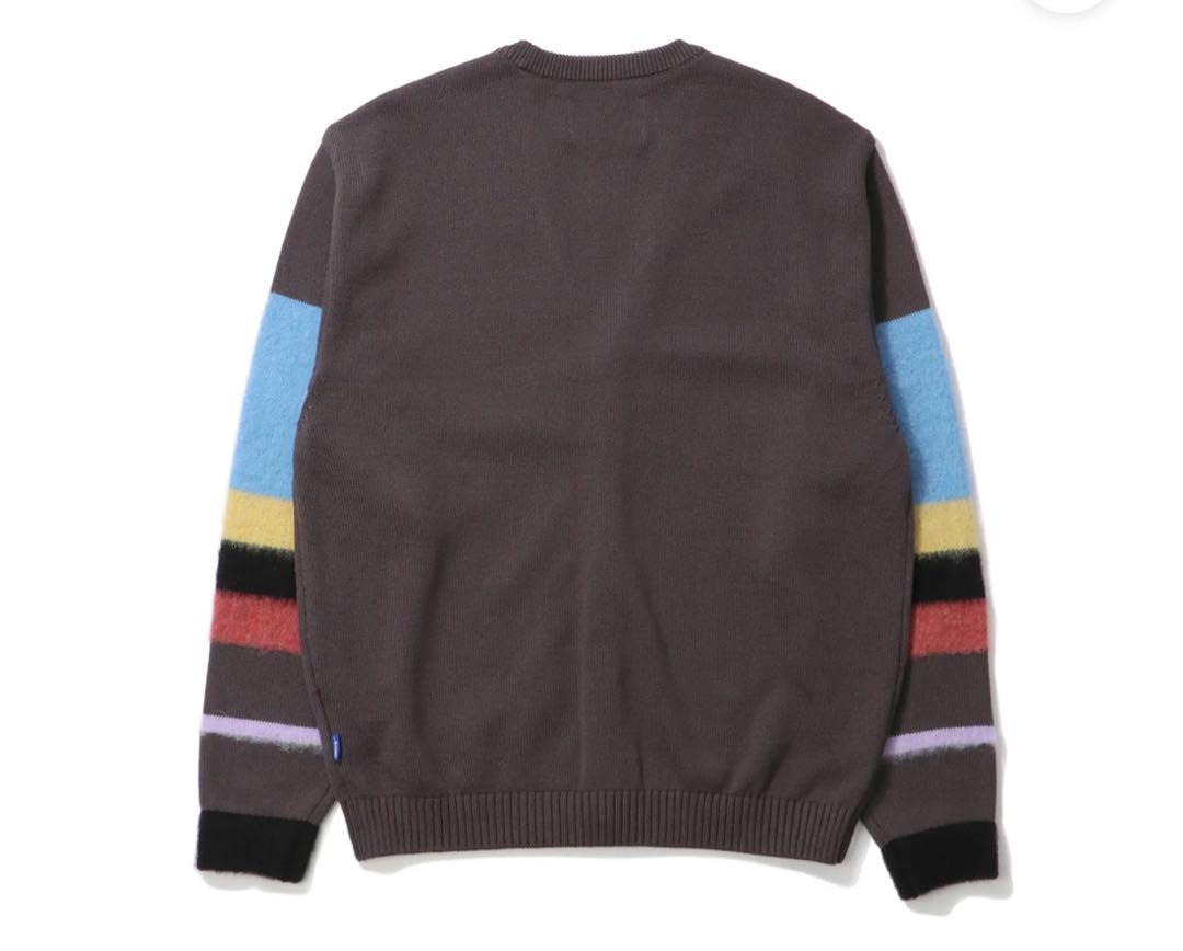 トップス AWAKE NY STRIPED MOHAIR SLEEVE CARDIGAN
