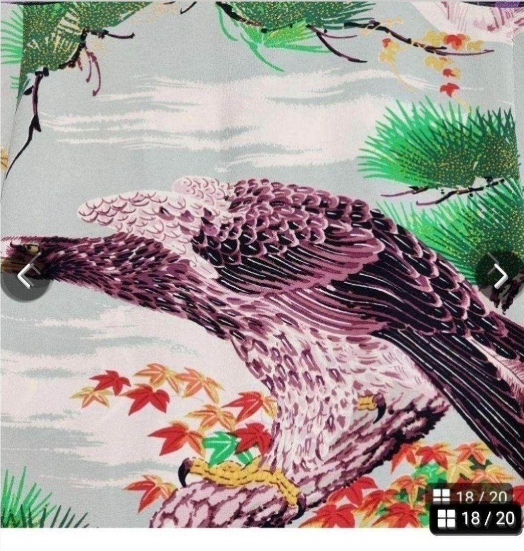 美品 匿名配送 BEAMS 雷門 和柄 マルチ柄 Sサイズ アロハシャツ 画像18