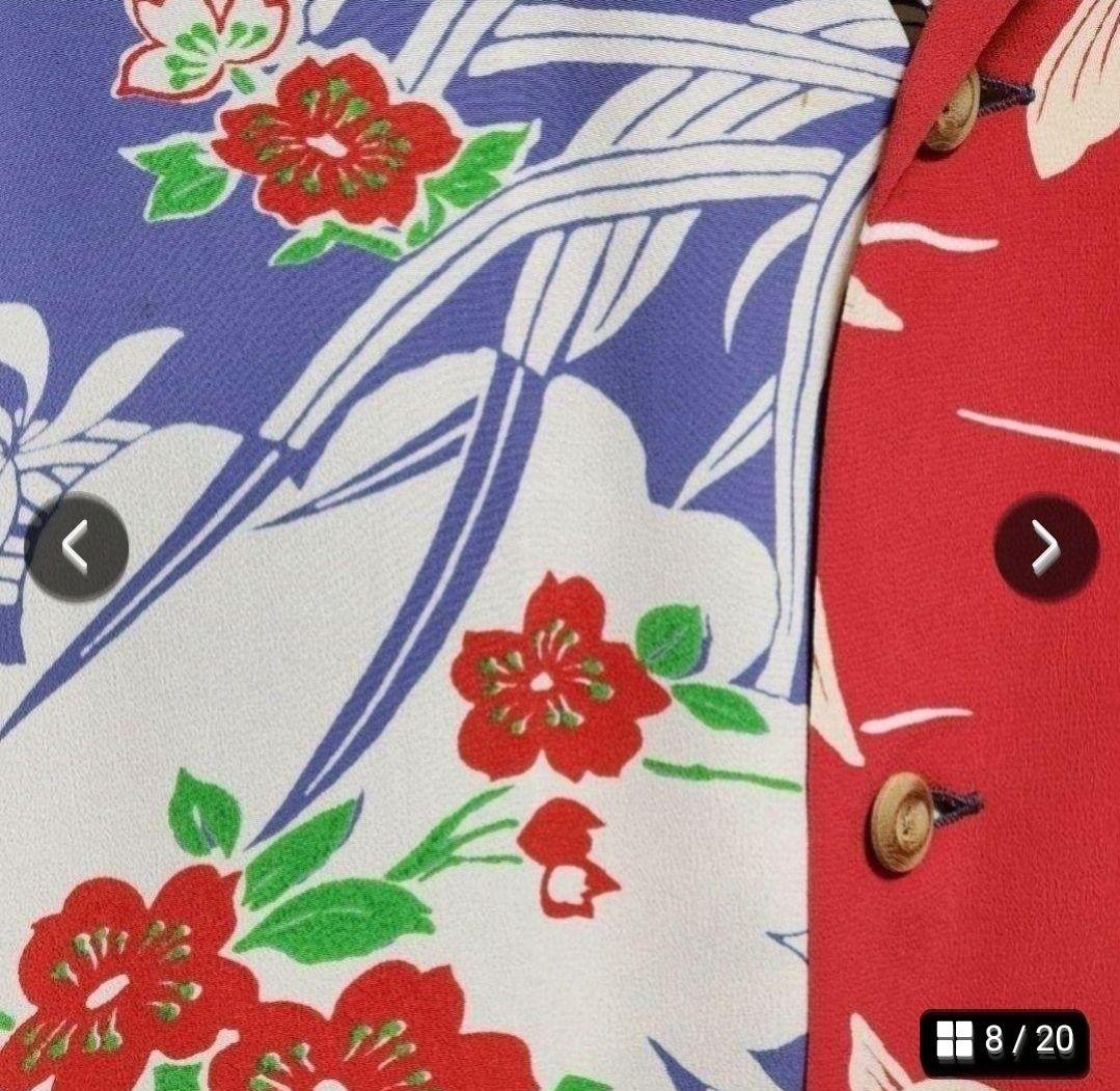 美品 匿名配送 BEAMS 雷門 和柄 マルチ柄 Sサイズ アロハシャツ 画像8