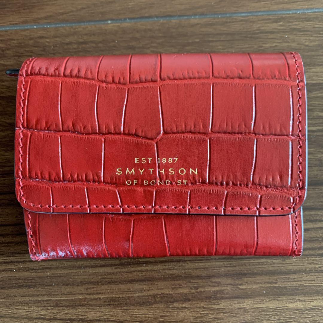 残1【新品・人気色】Smythson マラ ミニ財布/コインケース シー