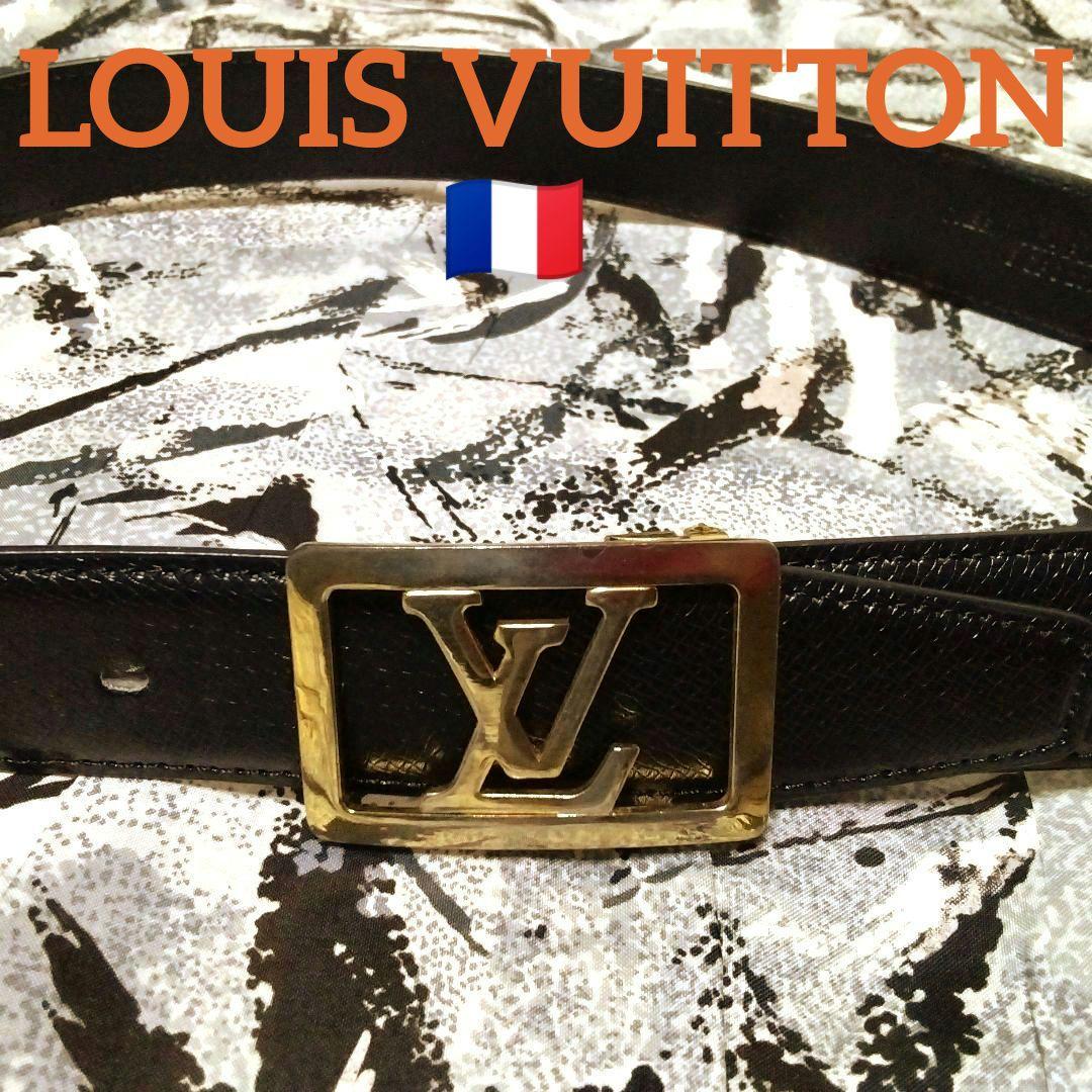 Louis Vuitton ブラックレザーベルト