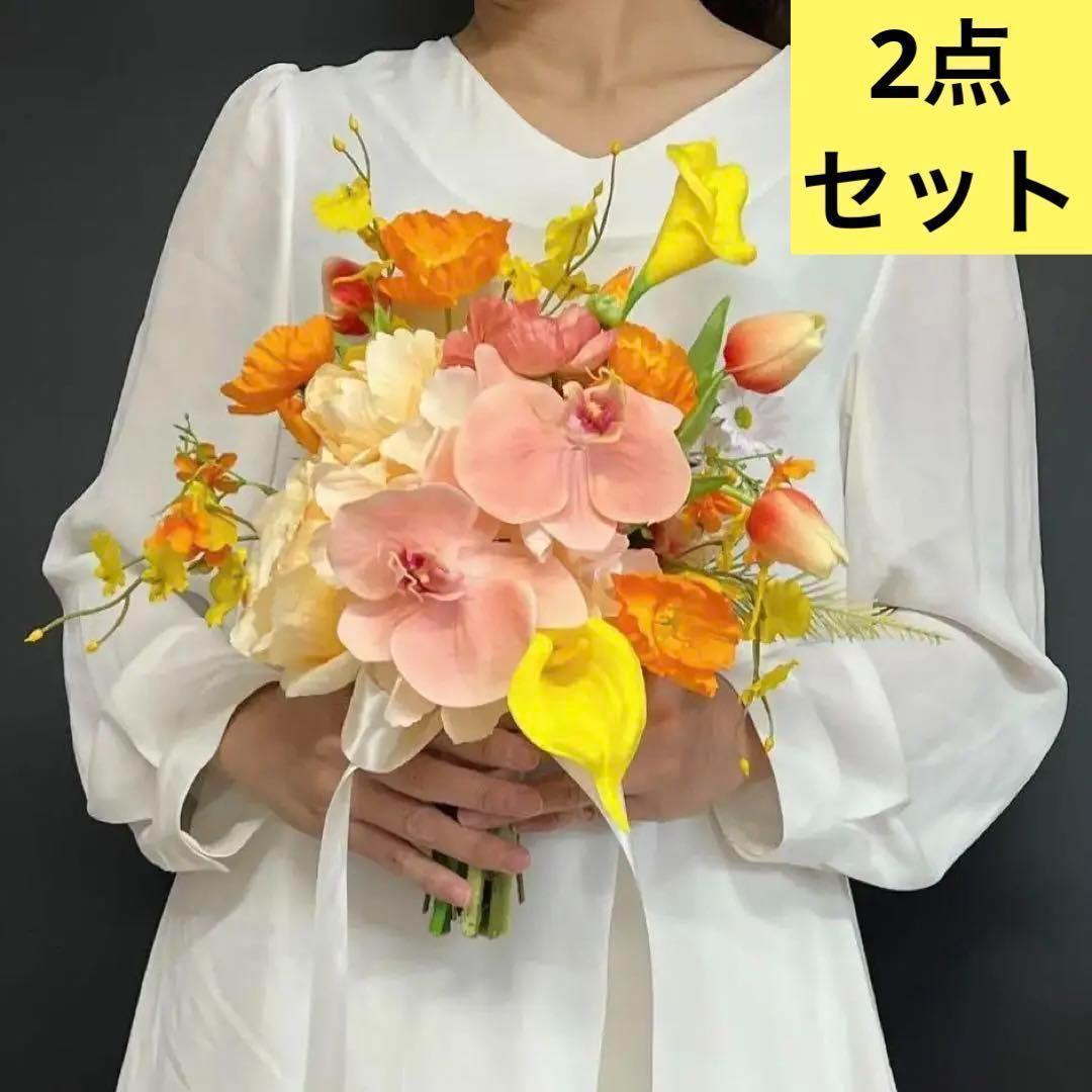 高級　アーティフィシャルフラワーブーケ　F10 造花ブーケ　ウェディングブーケ