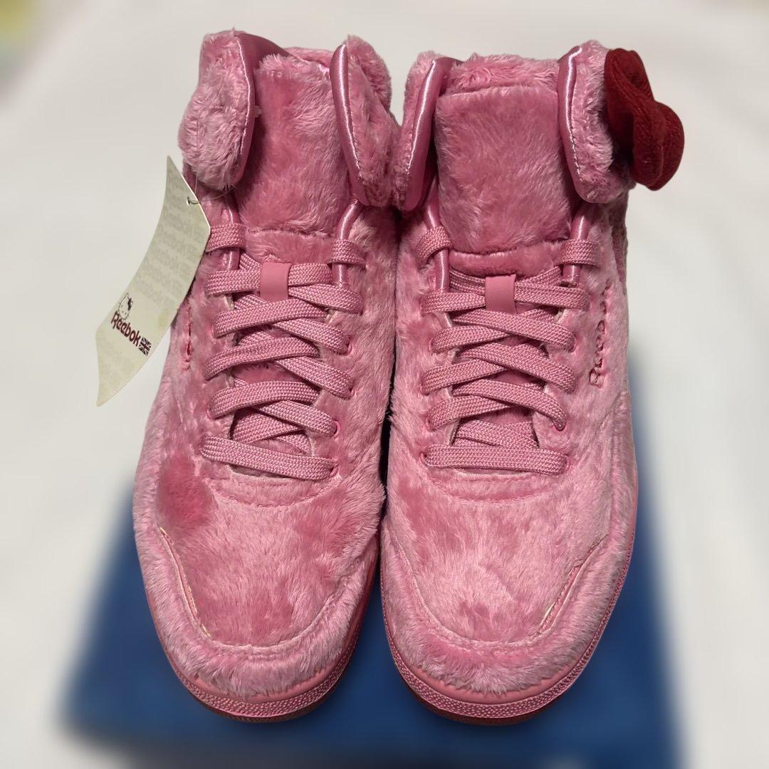 Reebok ピンク リボン付き ムートンシューズ 24.5cm