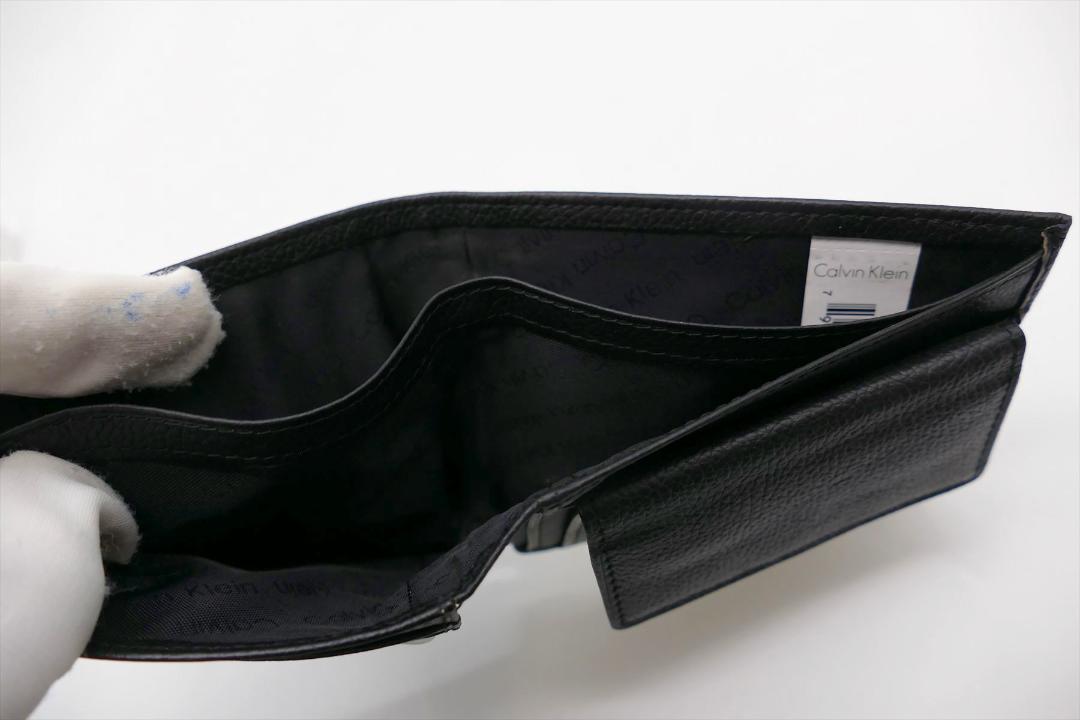 [3387]　未使用　デッドストック　＊カルバンクライン＊　レザー　折財布