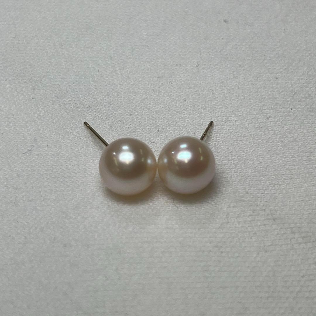 704 本真珠 パールピアス あこや真珠 8mm 厚巻 K18YG フォーマル