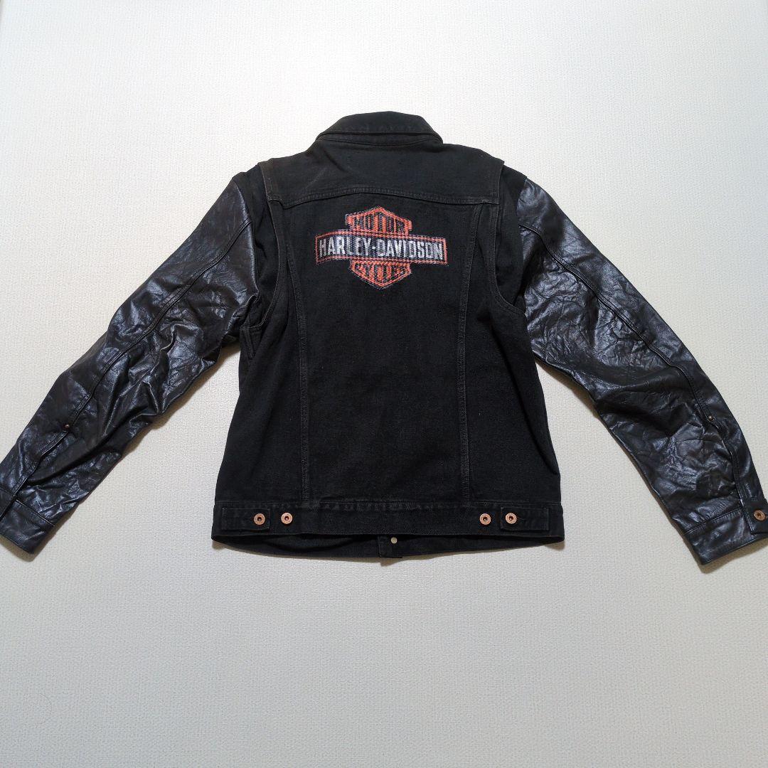 【新品未使用】ハーレーダビッドソン レザースリーブ デニムジャケット M 【新品未使用】ハーレーダビッドソン レザースリーブ デニムジャケット M