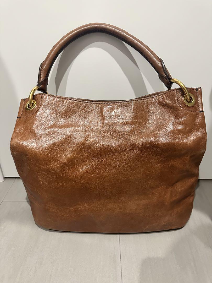 Prada レザー ショルダーバッグ | ブラウン | FARFETCH JP