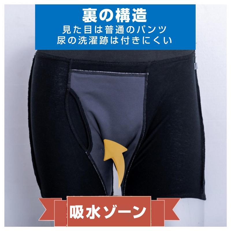 失禁パンツ 3枚セット 男 メンズ 尿漏れ3XL黒1枚とネイビー1枚とグレー1枚