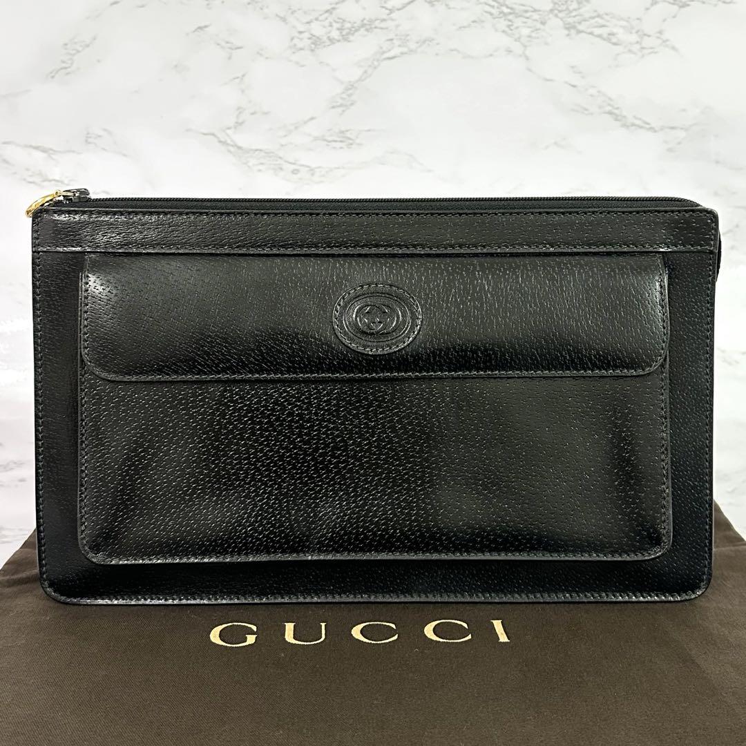 グッチ オールドグッチ GUCCI クラッチバッグ GGロゴ ブラック