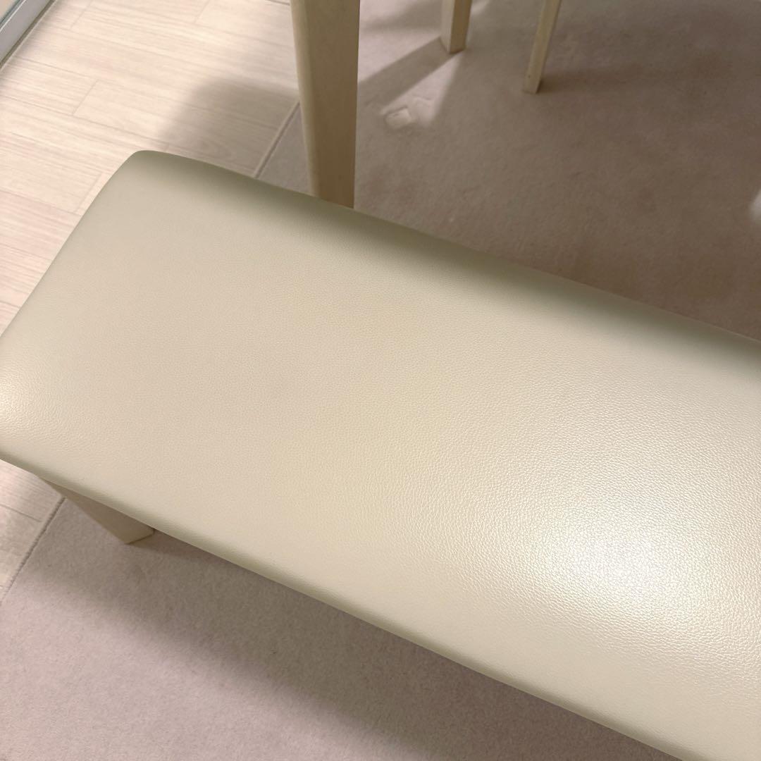 3点セット　ダイニングテーブルセット　テーブルのみ　オフホワイト　木目調