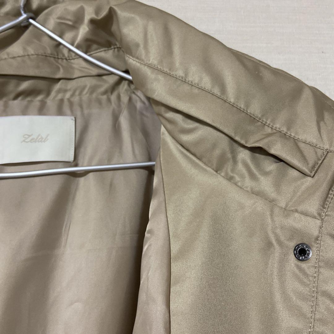 元町ゼラール　ベージュ ロングコート フード付　美品2way ライナー付撥水　春