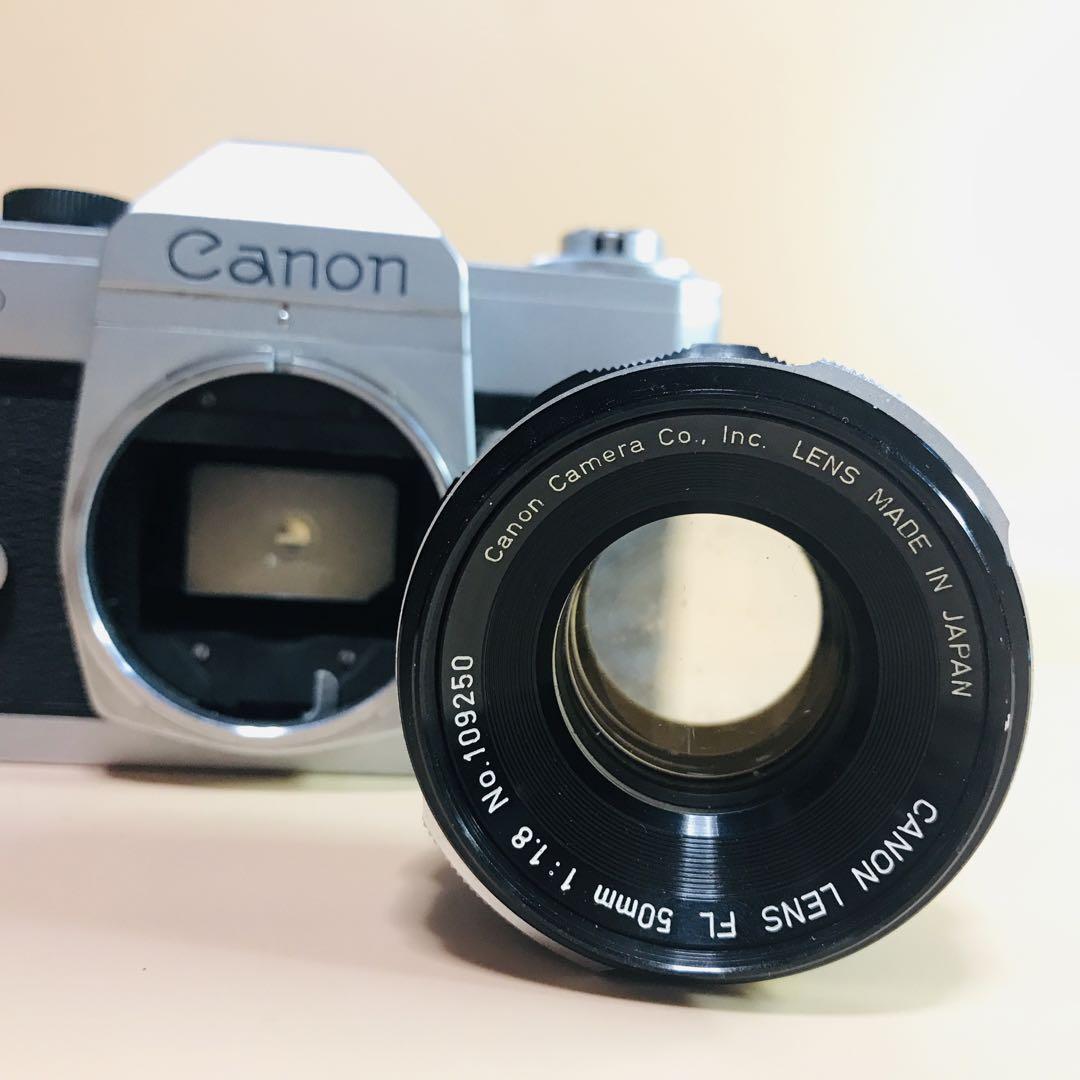 キャノン FP + FL50mmf1.8 + FPメータセット フィルム一眼レフ キヤノン キャノン FP + FL50mmf1.8 + FPメータセット フィルム