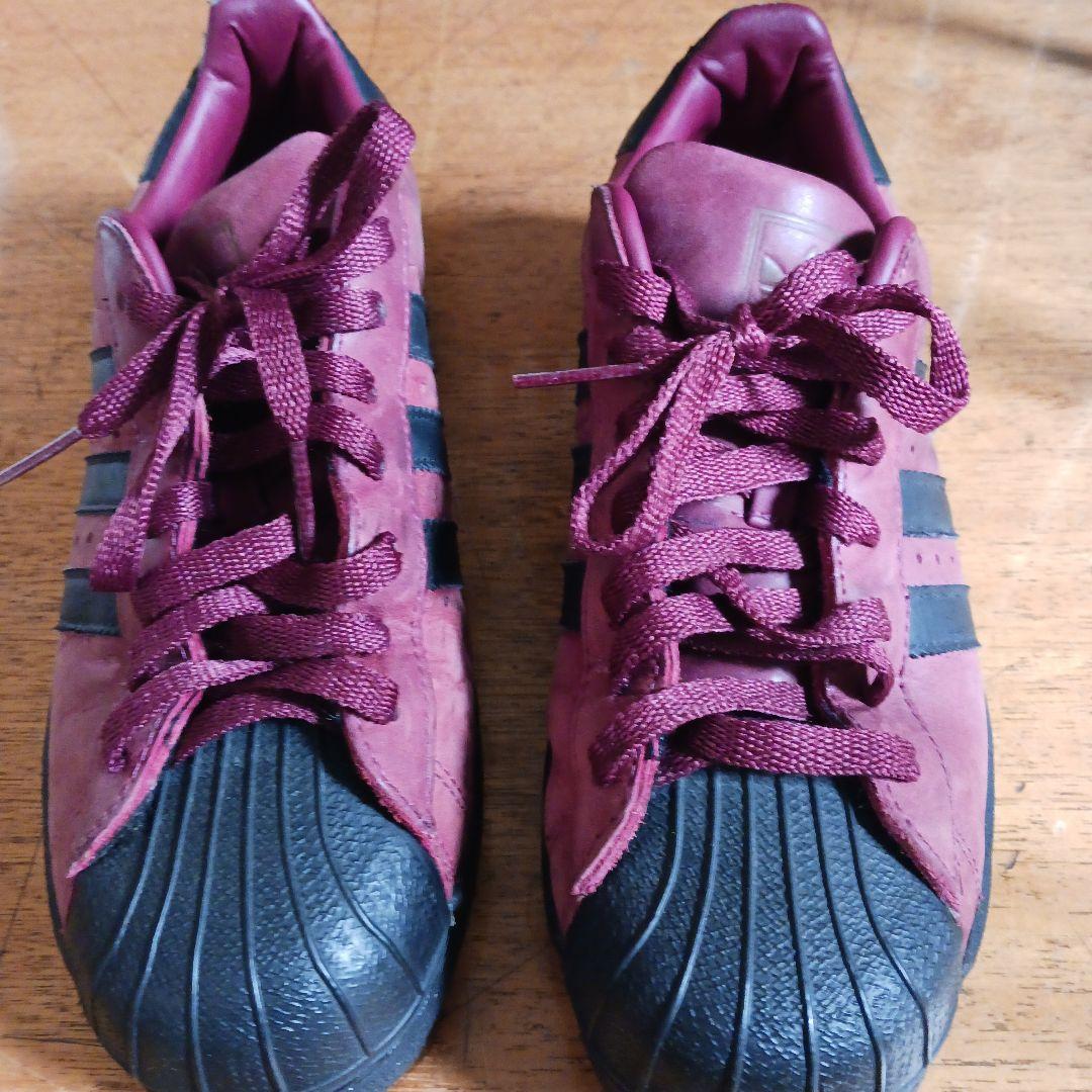 adidas スーパースター スニーカー 日本サイズ 25.5cm 赤黒 中古