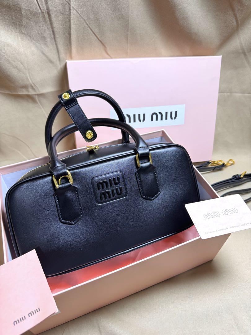 ミュウミュウmiumiu マテラッセ レザートップハンドルバッグになりま