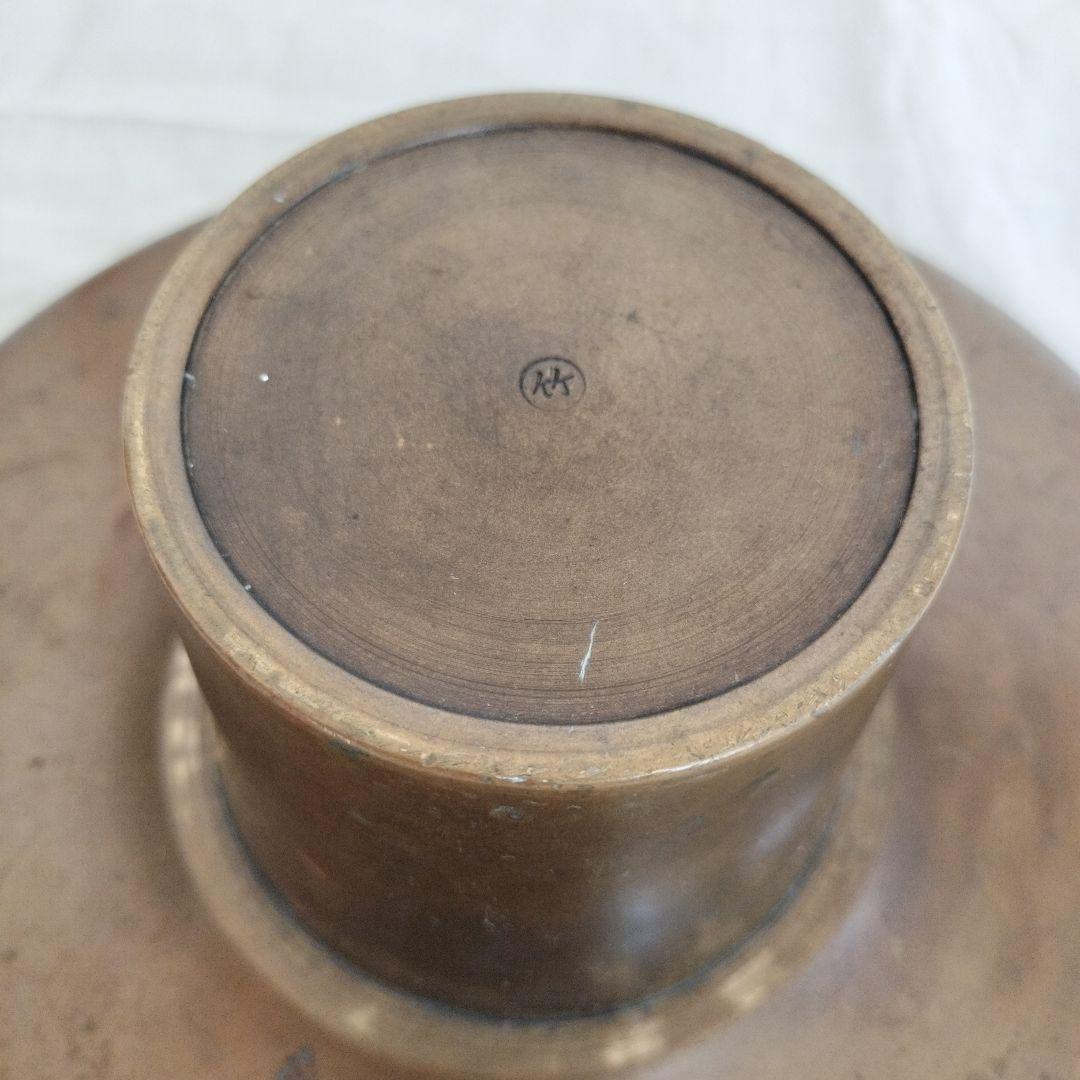 ❥ボビーです❥池坊銅製花器　薄端