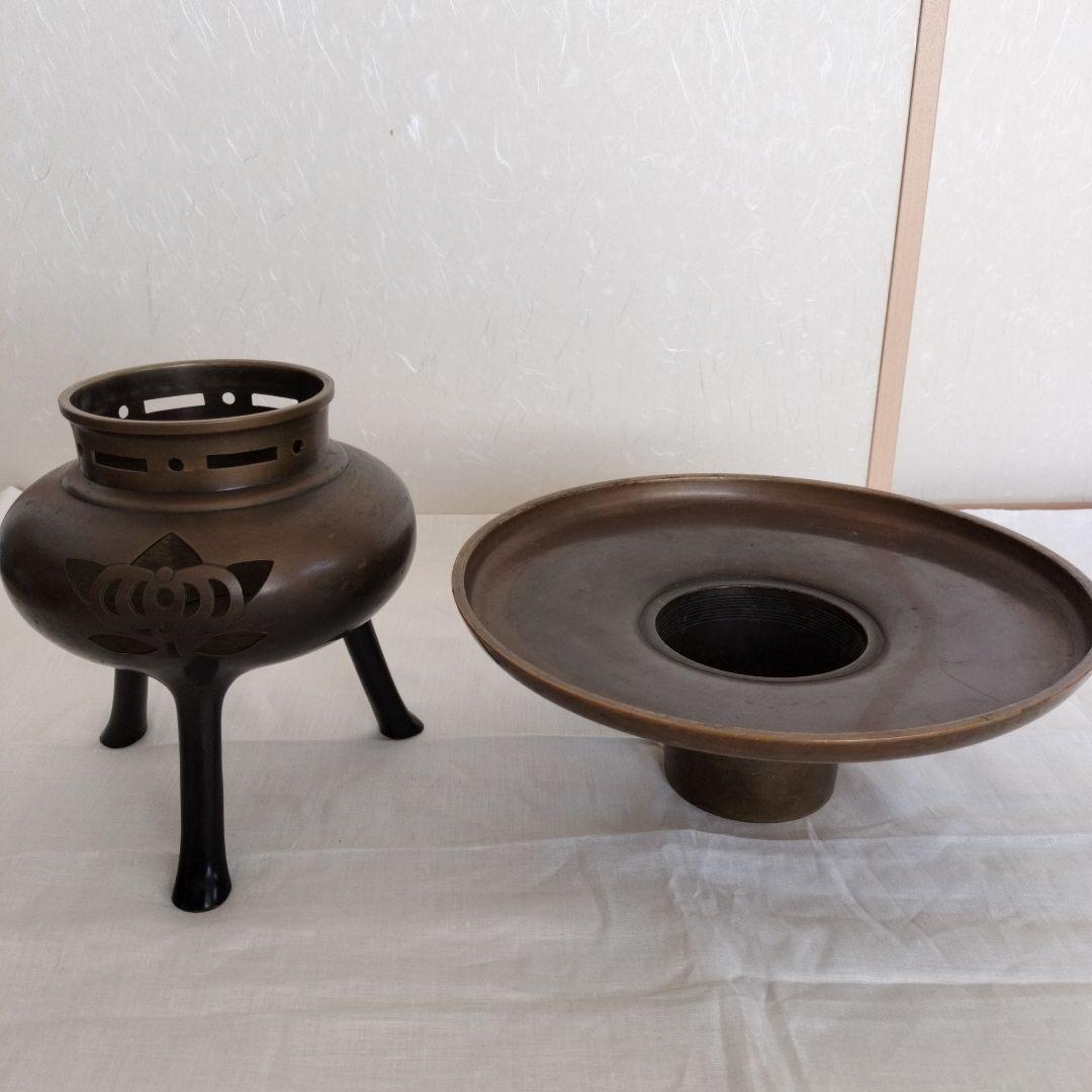 ❥ボビーです❥池坊銅製花器　薄端