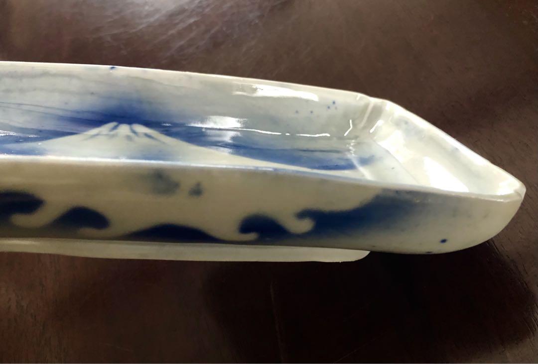 日本 古美術 アンティーク 陶器 時代もの 伊万里 墨吹 松富士絵
