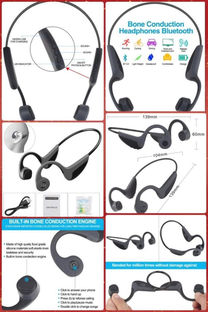 ビジネスバック ❤優れた骨伝導技術❣耳を塞がず周囲の音声を遮断